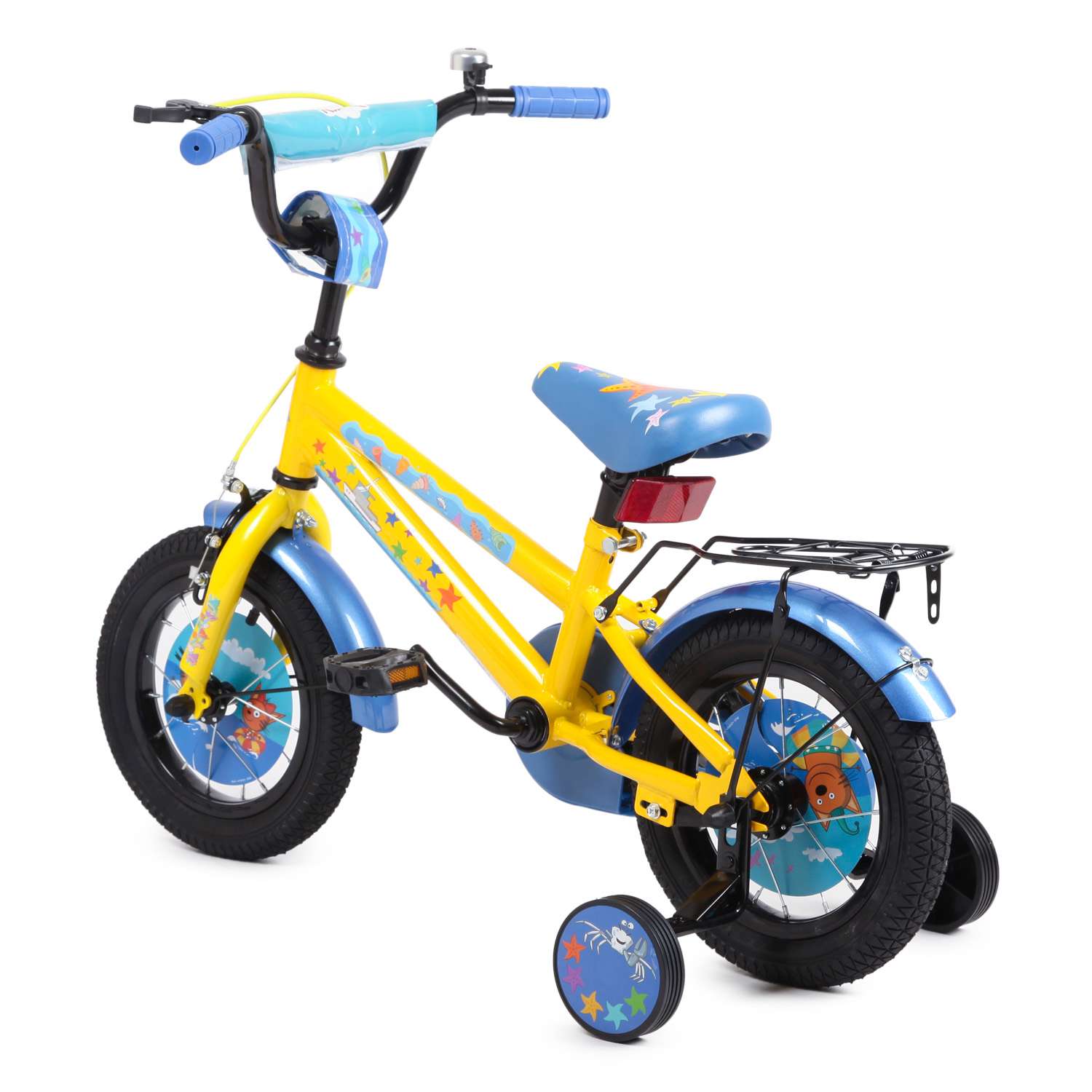 Велосипед kreiss 326 1. Велосипед Крейс 12 дюймов. Велосипед трех-двухколесные. Велик детские желтый с корзиной.