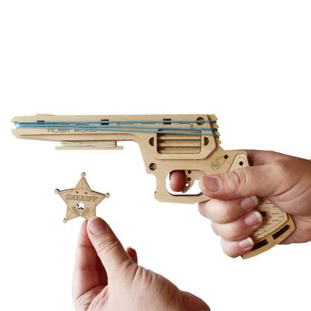 Сборная модель из фанеры HobbyWood Резинкострел Револьвер Койот
