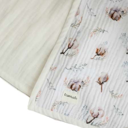 Одеяло муслиновое EcoMuslin 8 слоев 90х120 см принт хлопок