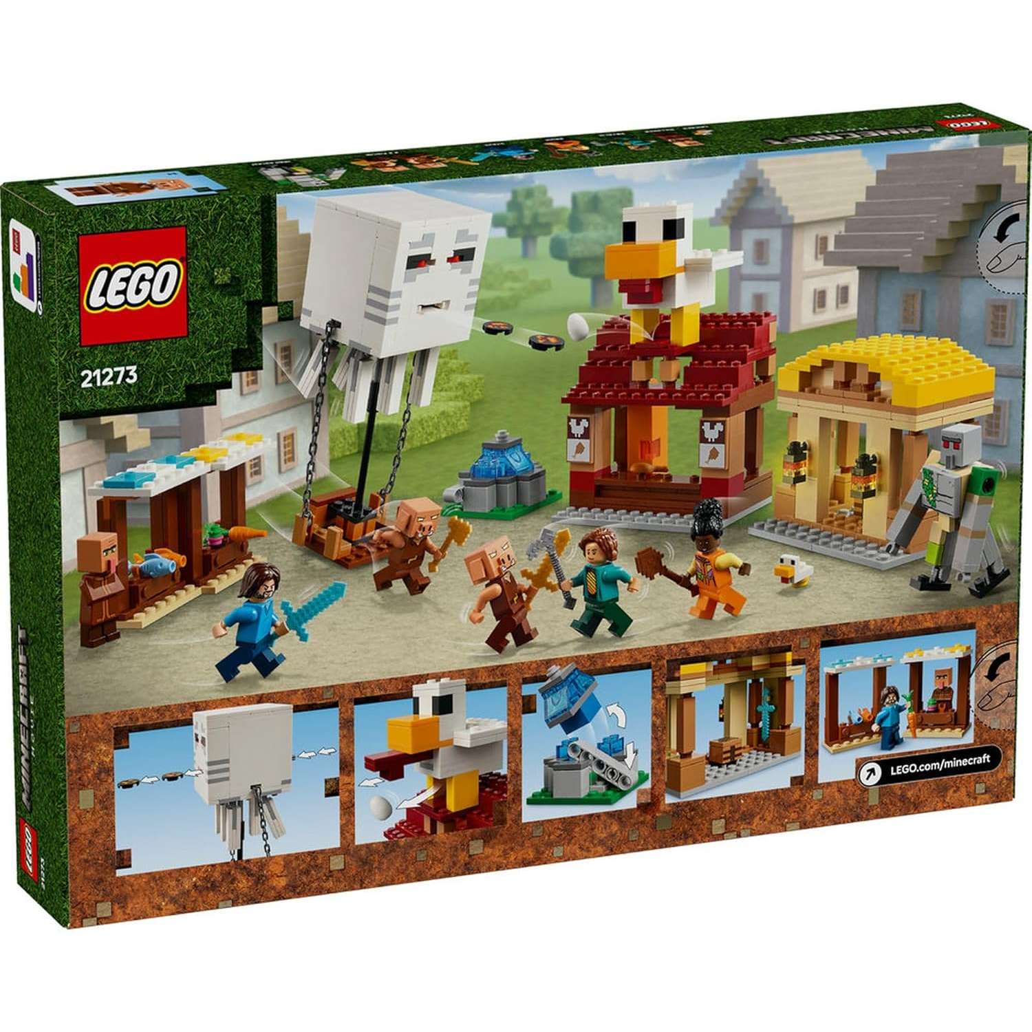 Конструктор LEGO Minecraft Нападение на деревню блочный - фото 7