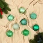 Набор шаров Зимнее волшебство пластик d-5.5 см 8 шт «Ивета» зелёный