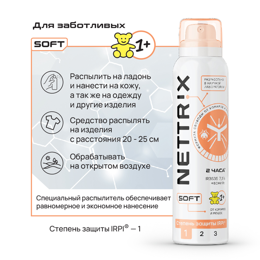 Аэрозоль детский NETTRIX Soft от комаров - фото 4