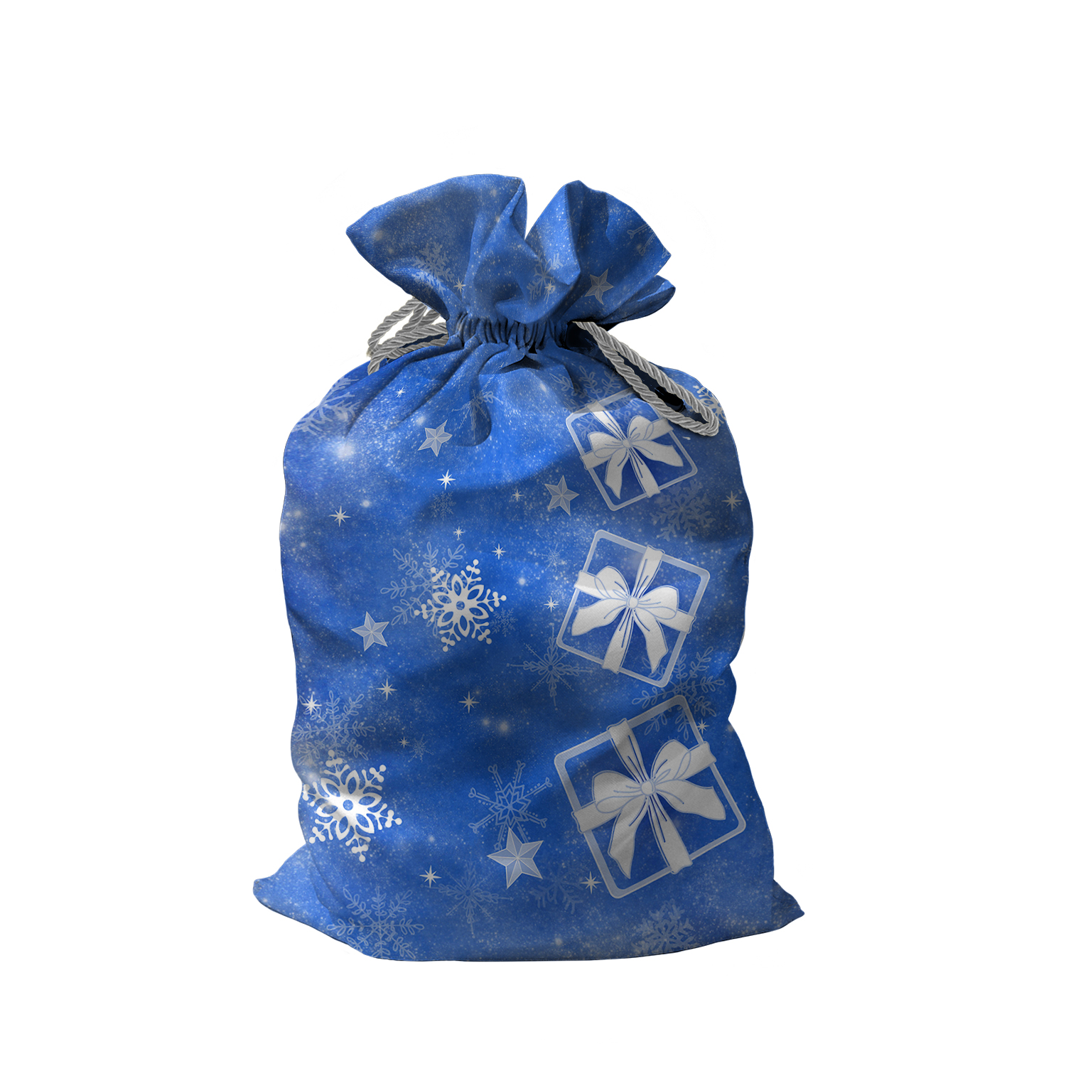 Мешок для подарков sfer.tex Деда Мороза 28х42 см синий - фото 1
