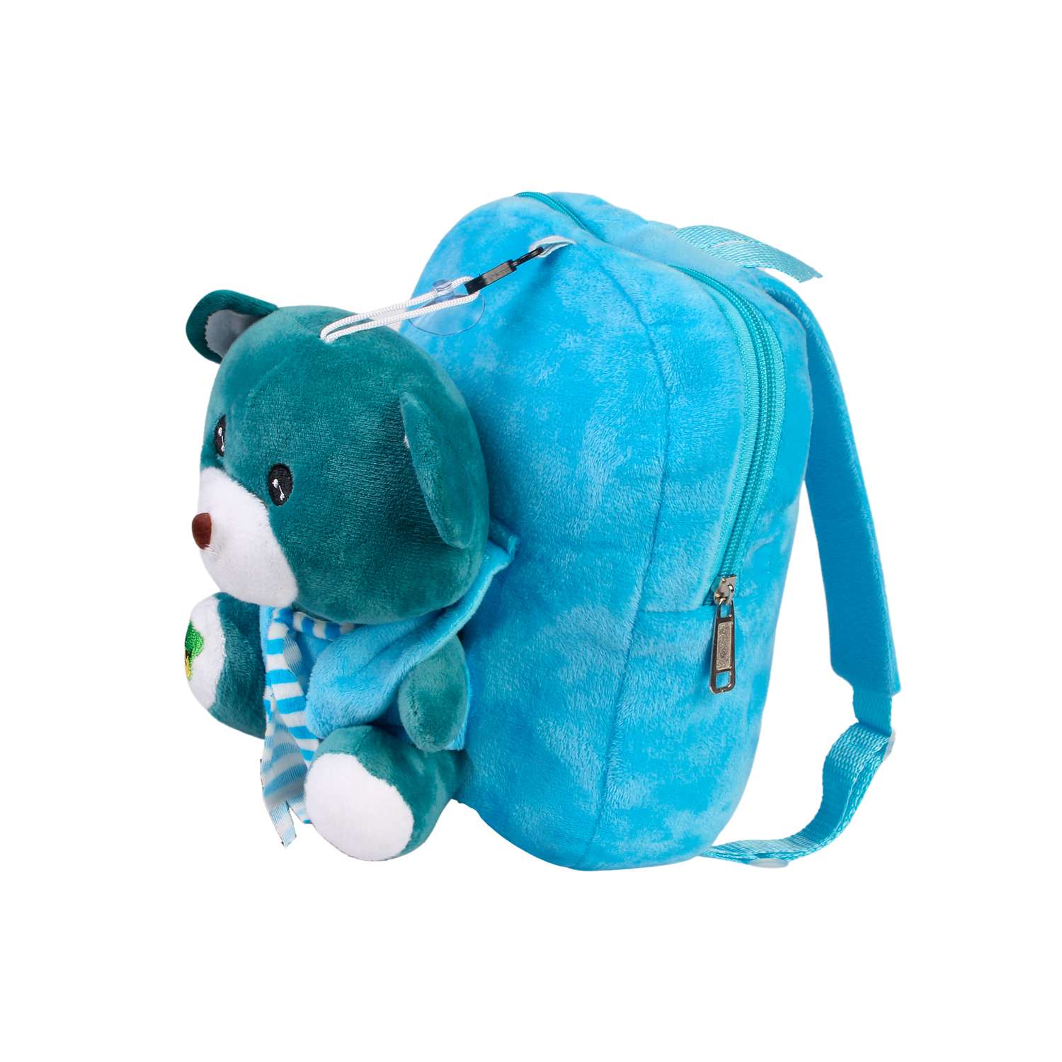 Рюкзак с игрушкой Little Mania голубой Мишка изумрудно-зелёный - фото 2