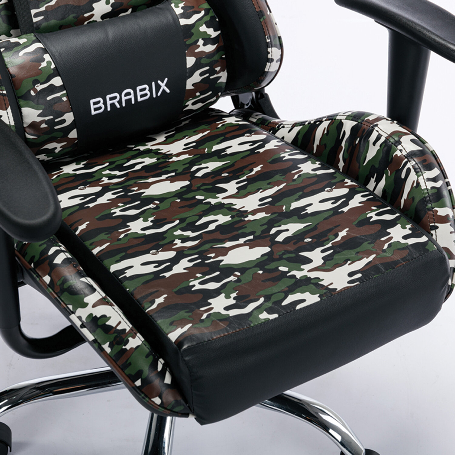 Кресло компьютерное Brabix Игровое офисное Military Gm-140 две подушки экокожа - фото 21