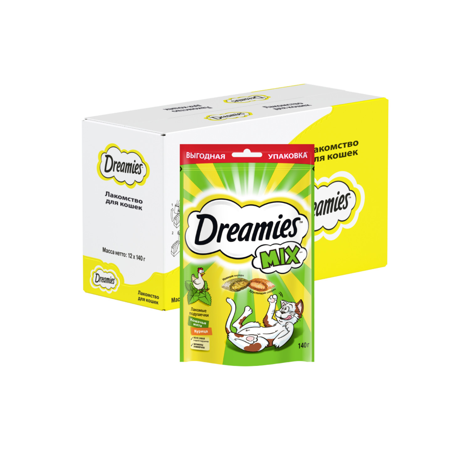 Лакомство для кошек Dreamies 140г Mix с мятой и курицей - фото 12