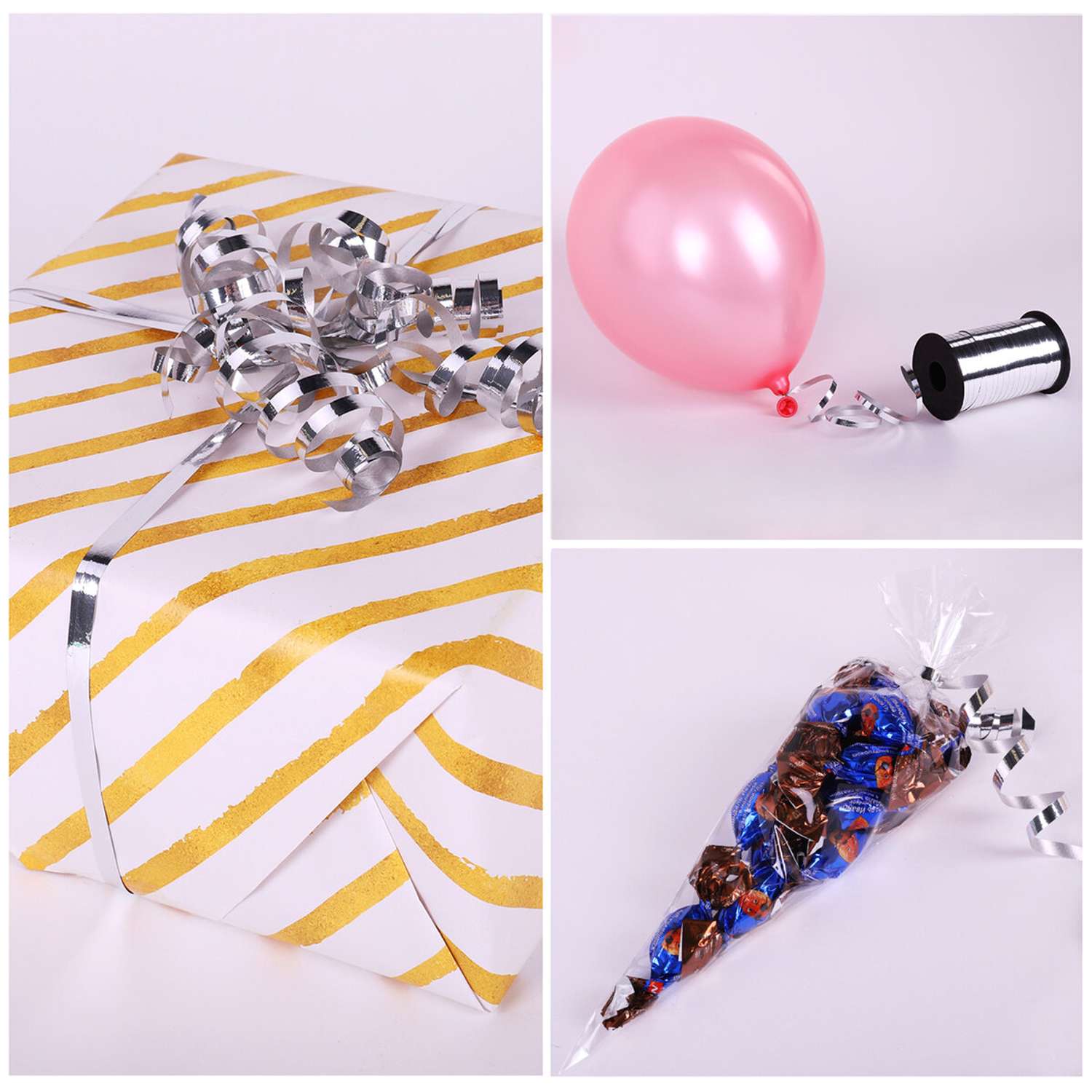 Лента упаковочная Золотая сказка декоративная для воздушных шаров и подарков - фото 6