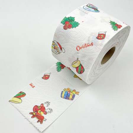 Туалетная бумага World cart с рисунком Рождество 3 слоя 4 рулона по 280 листов