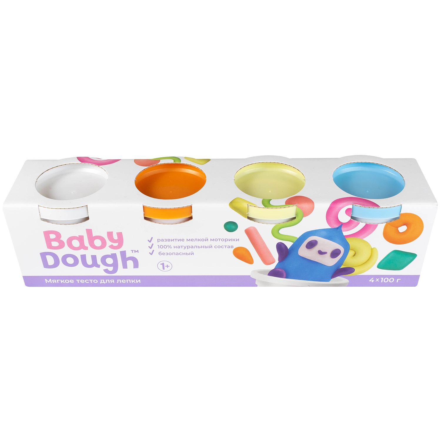 Тесто для лепки BabyDough Play-Doh! 4 цвета BD019 - фото 8
