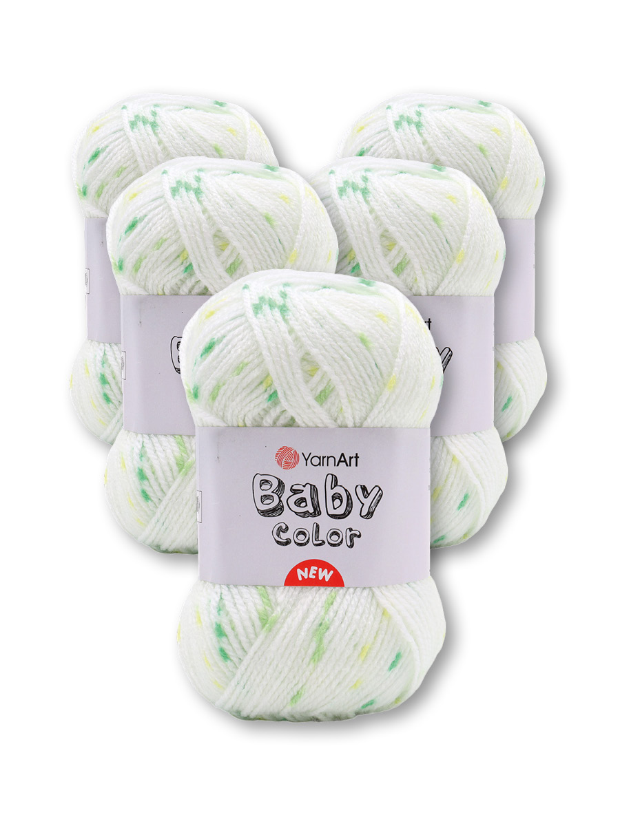 Пряжа для вязания YarnArt Baby color 50гр 150м акрил мягкая приятная 5 мотков 216 принт - фото 3