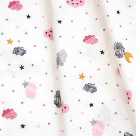 Пеленка Under the Blanket 115х115см розовые облачка фланель