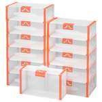 Набор коробок El Casa 12 шт для хранения женской обуви 30х18х10 см Оранжевая кайма складные с ручкой