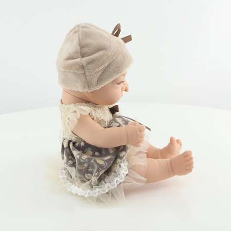 Кукла пупс 1TOY Premium реборн 25 см в нарядном платьице и шапочке