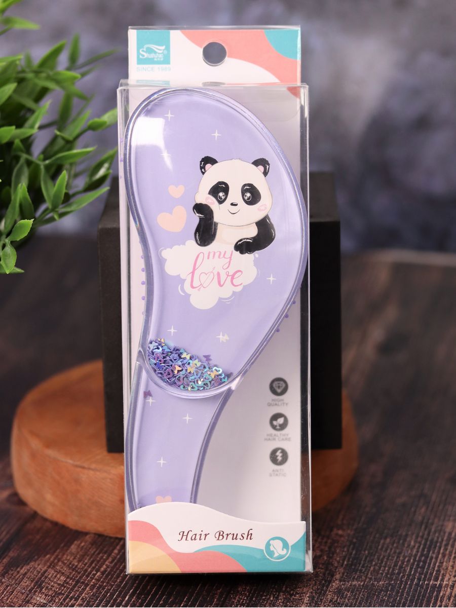 Расческа iLikeGift Sequins panda purple - фото 7