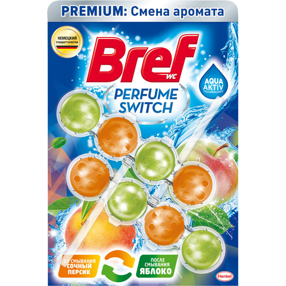 Туалетный блок Bref Perfume Switch Подвесной Персик-яблоко 2x50г - фото 1