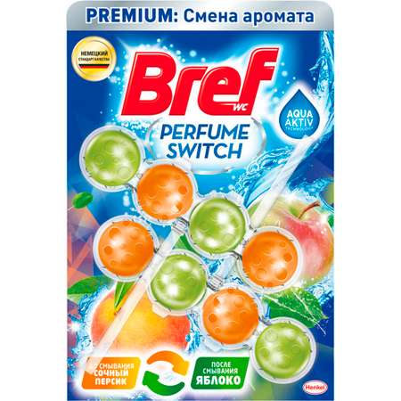 Туалетный блок Bref Perfume Switch Подвесной Персик-яблоко 2x50г