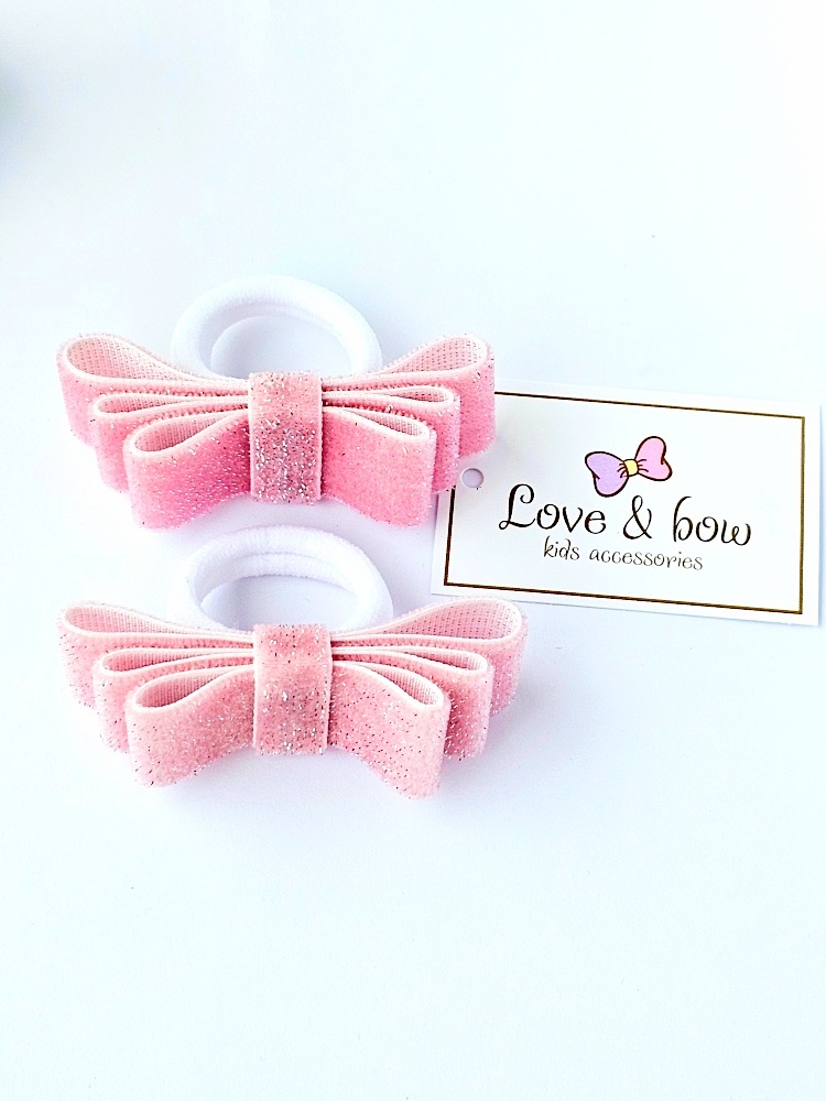 Набор резинок для волос LOVE&BOW Velvet Bow pink - фото 1