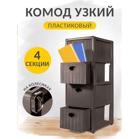 Комод elfplast Elegance mini серо-коричневый 38.5х29х80.5 см