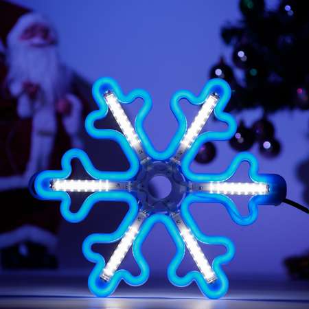 Фигура BABY STYLE Снежинка синий с эффектом белого пульсирования LED гибкий неон улица 30 см