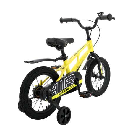Детский двухколесный велосипед Maxiscoo Air стандарт плюс 14 желтый