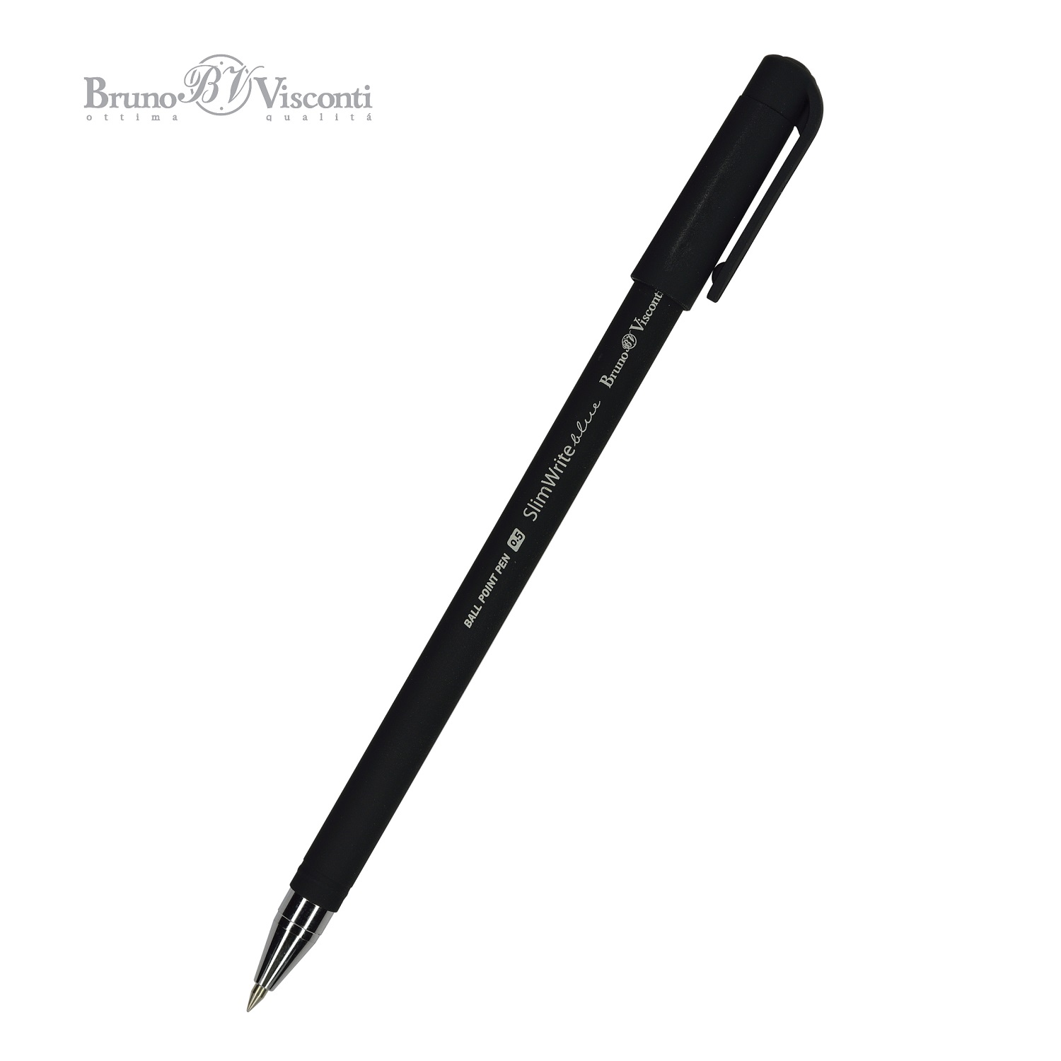 Набор из 5-ти шариковых ручек Bruno Visconti SlimWrite Black синие - фото 4