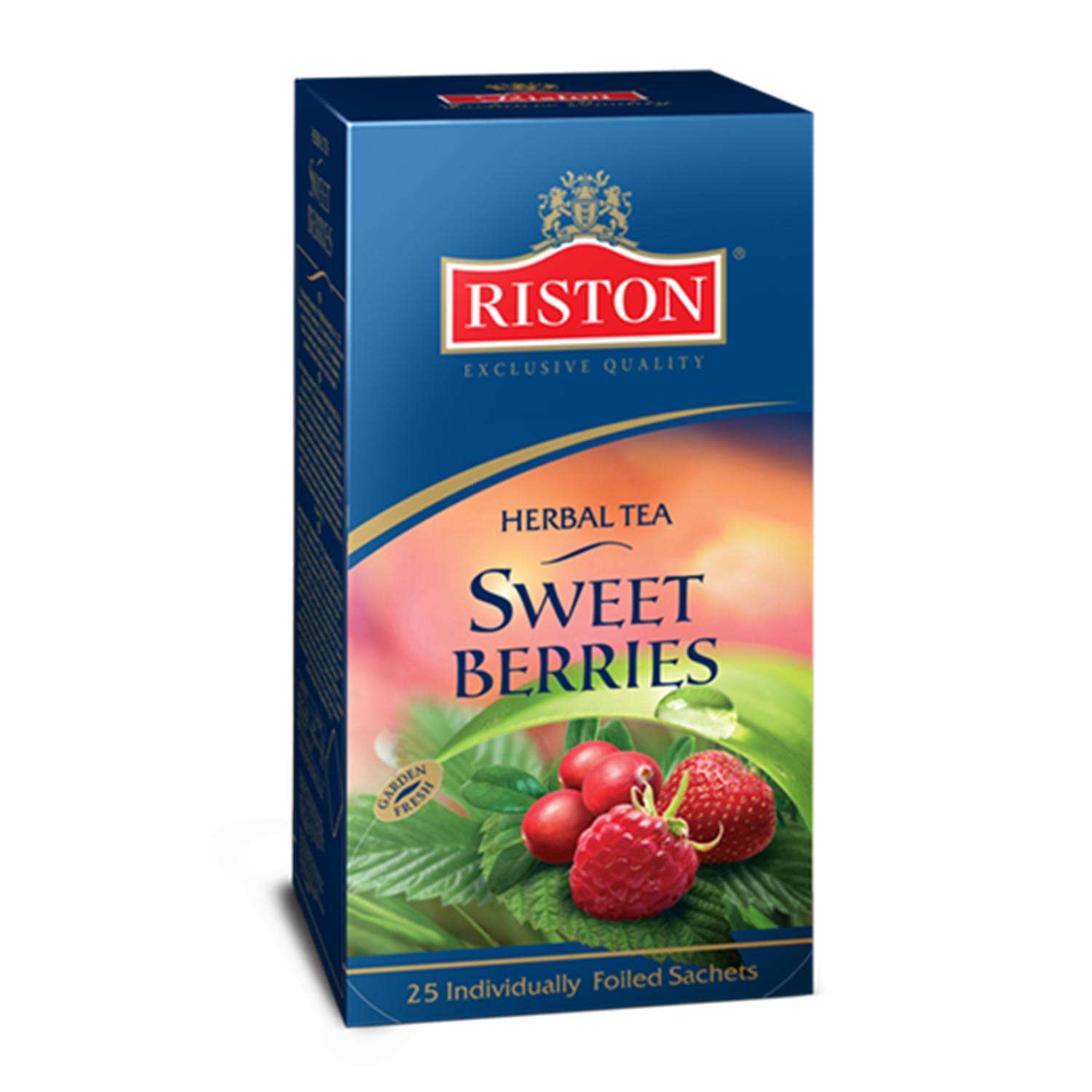 Чай травяной Riston Sweet berries с ароматом клубники малины и клюквы 25 пакетиков - фото 1