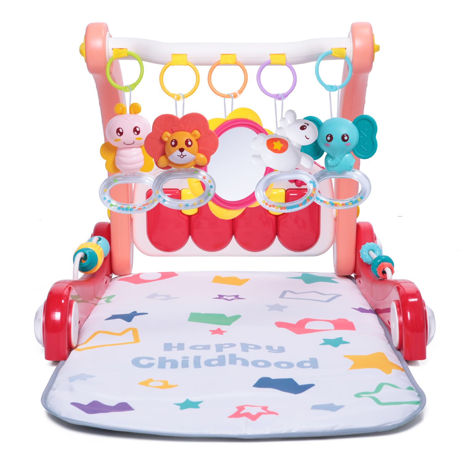 Ходунки BabyCare 2в1 с игровым ковриком Flash розовые - фото 2