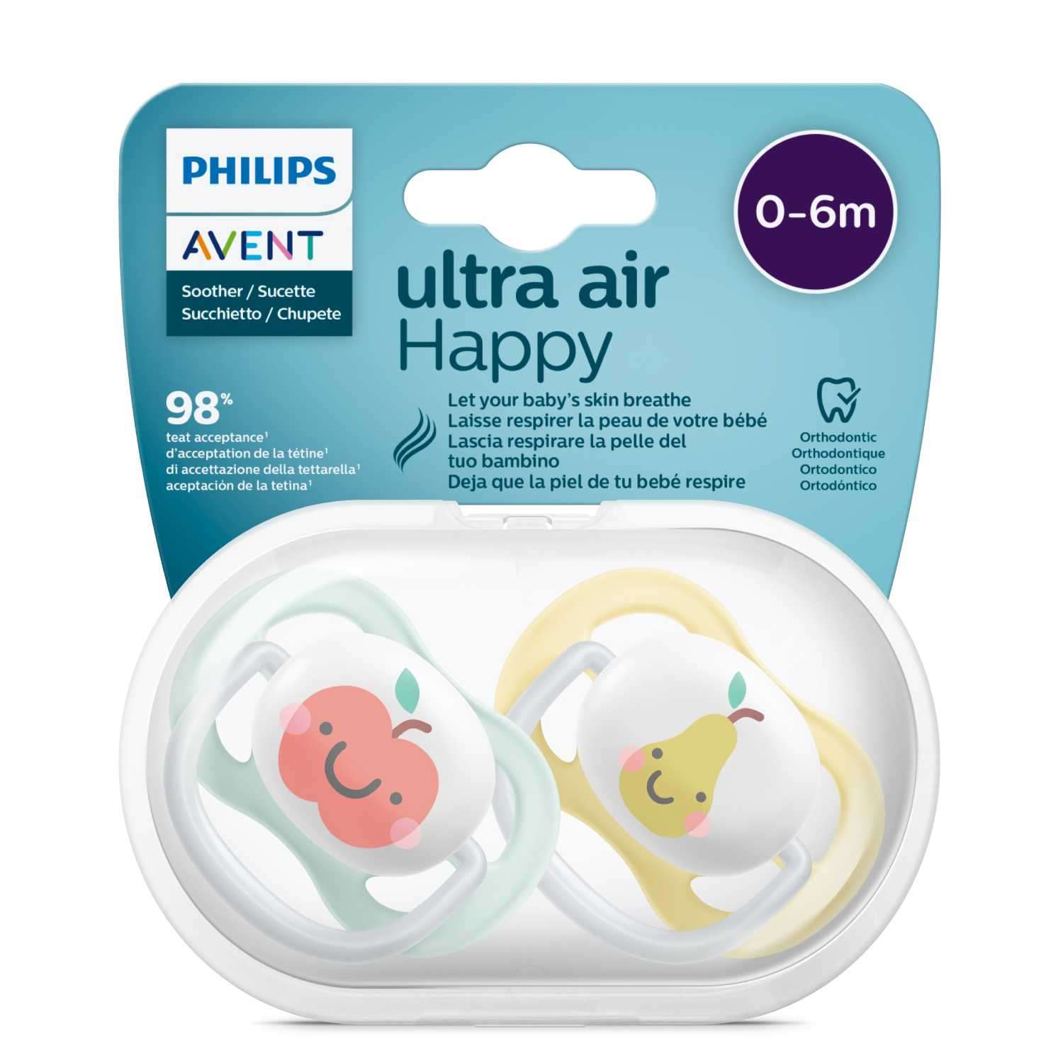 Пустышка Philips Avent Ultra air с футляром 0-6месяцев 2шт SCF080/17 - фото 12