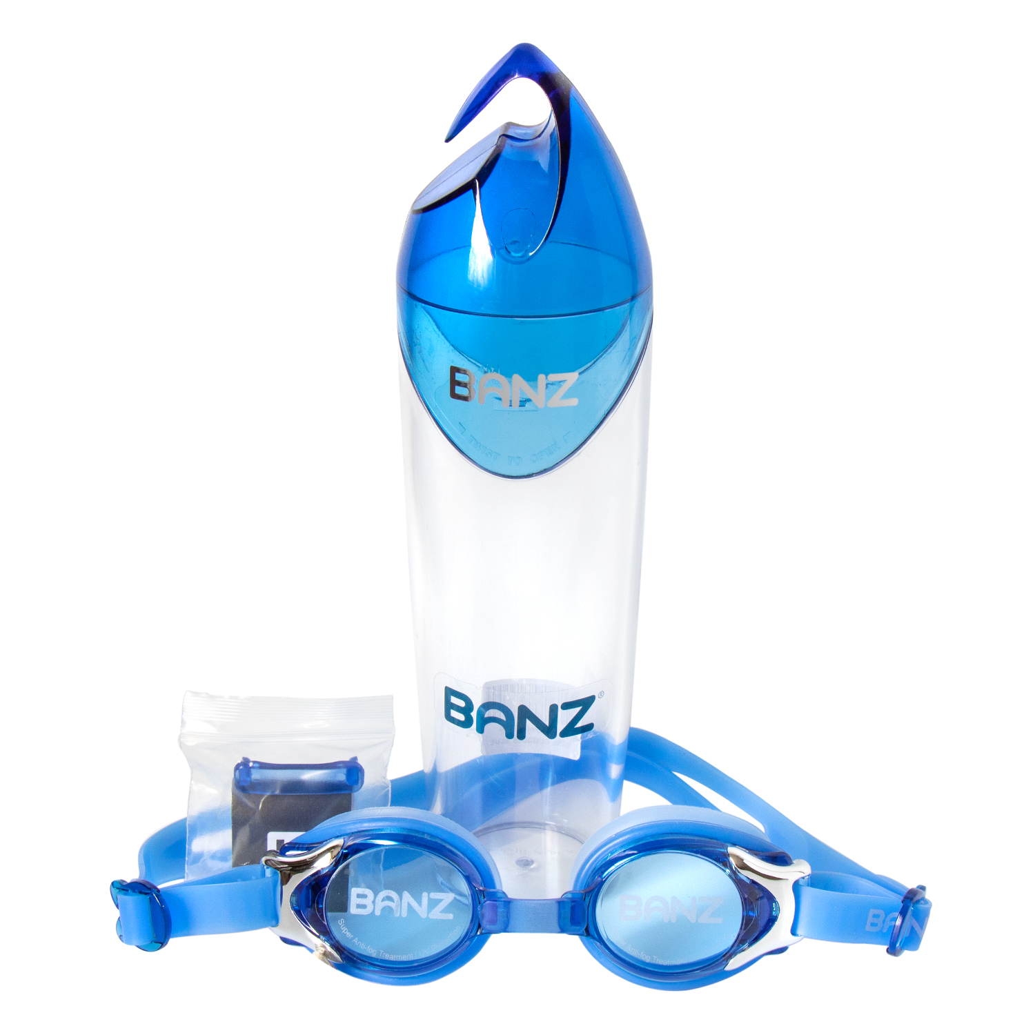 Очки для плавания BANZ с системой антизапотевания и силиконовой оправой - фото 1