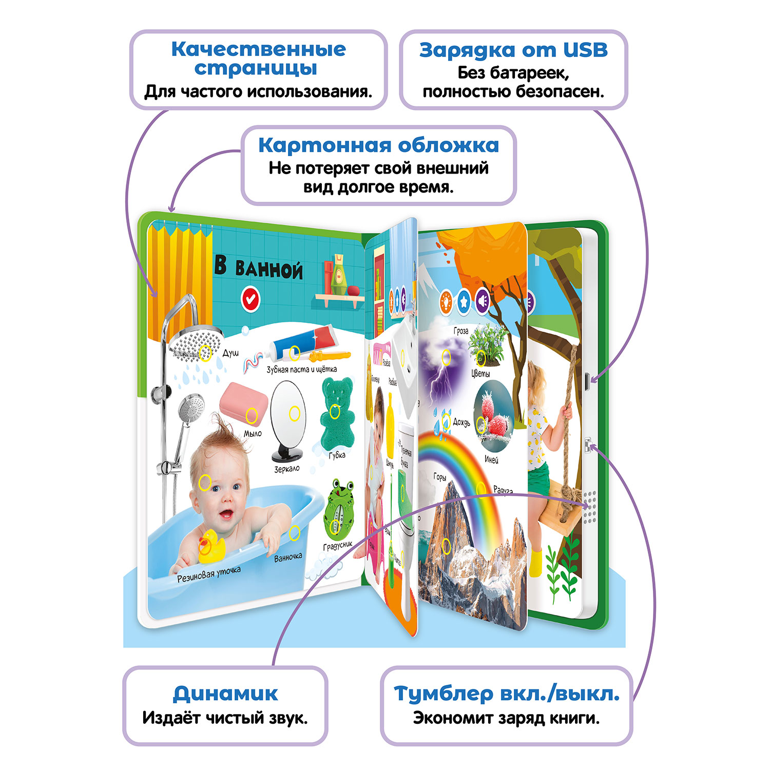 Комплект говорящих книжек BertToys Нажималки: Я и Мир Вокруг + Цвета - фото 7