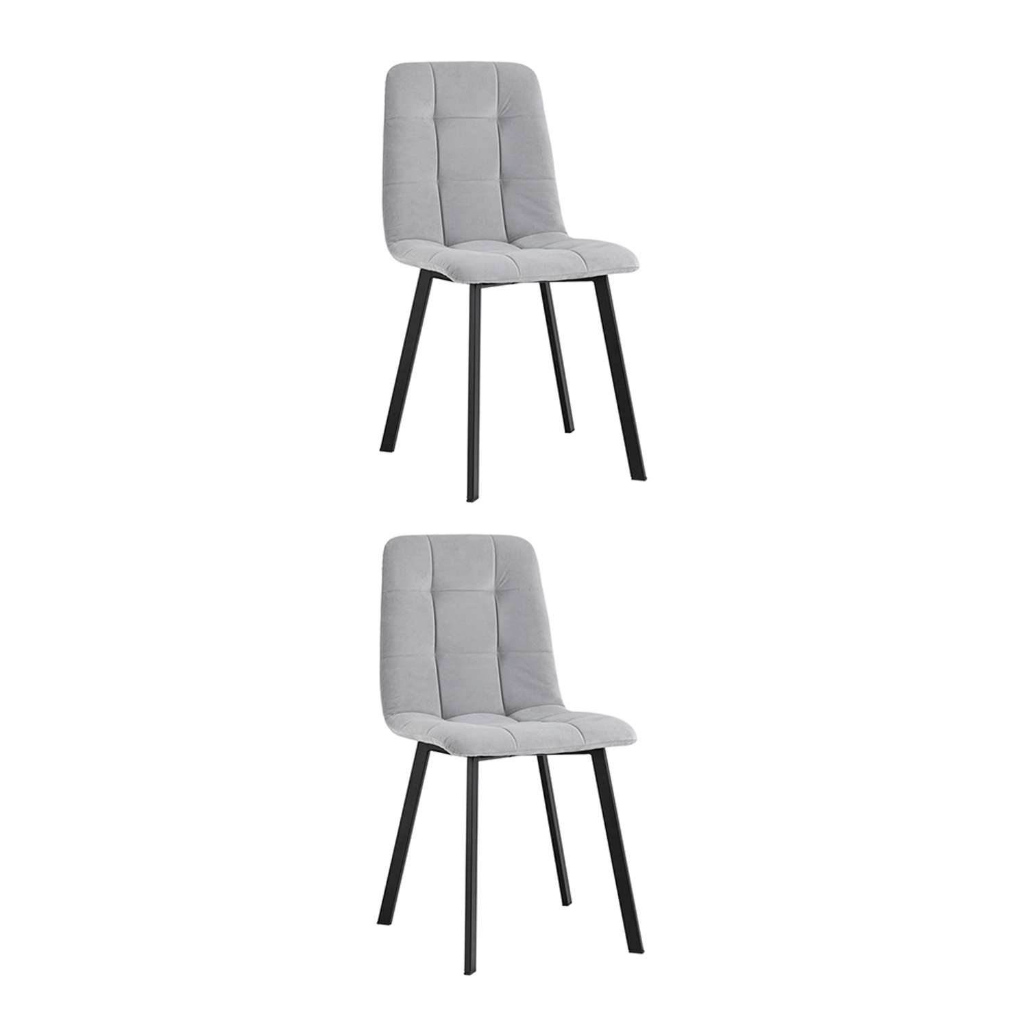 Комплект стульев Фабрикант 2 шт Oliver Square велюр светло-серый - фото 1