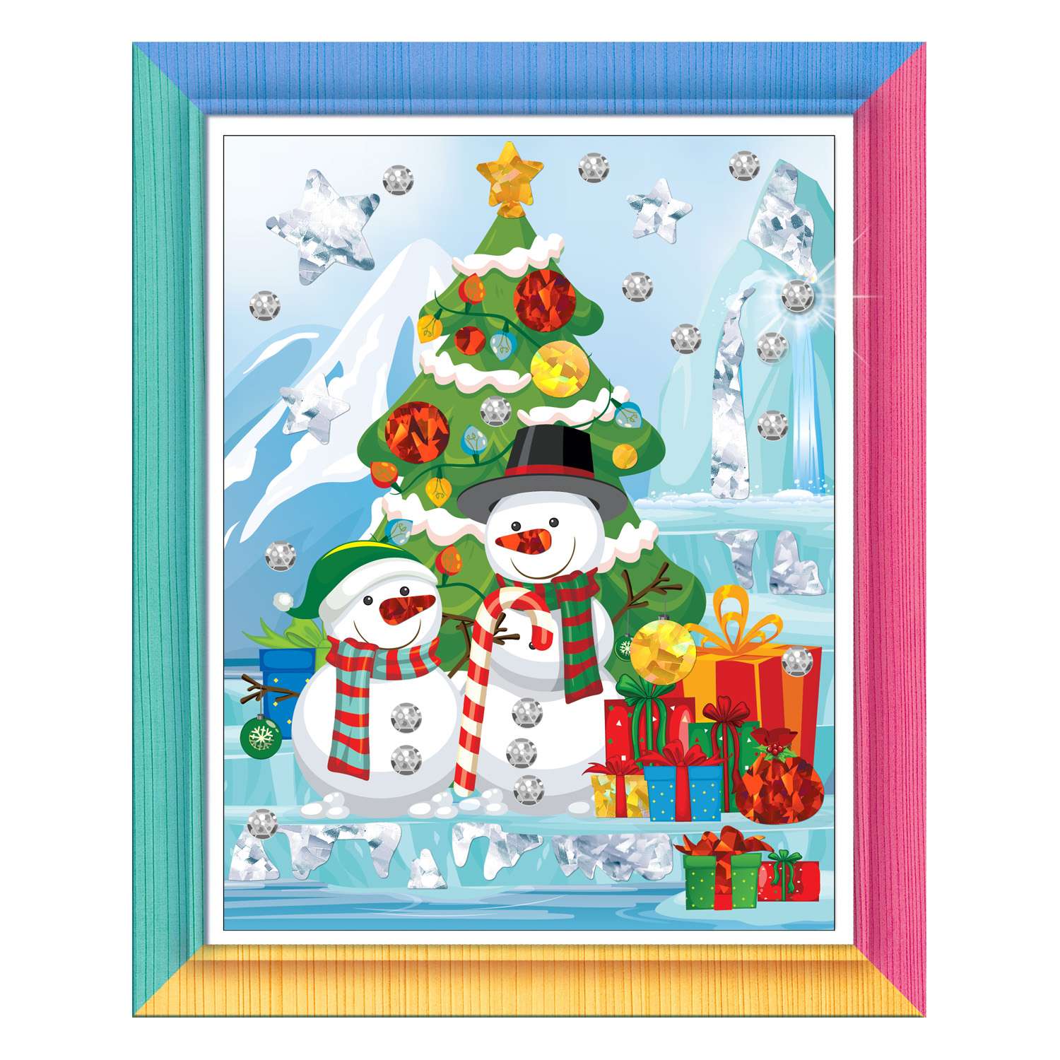 Набор для творчества Фантазер Блестяшки-очаровашки аппликация Подарки для снеговиков Новый год 406301 - фото 2