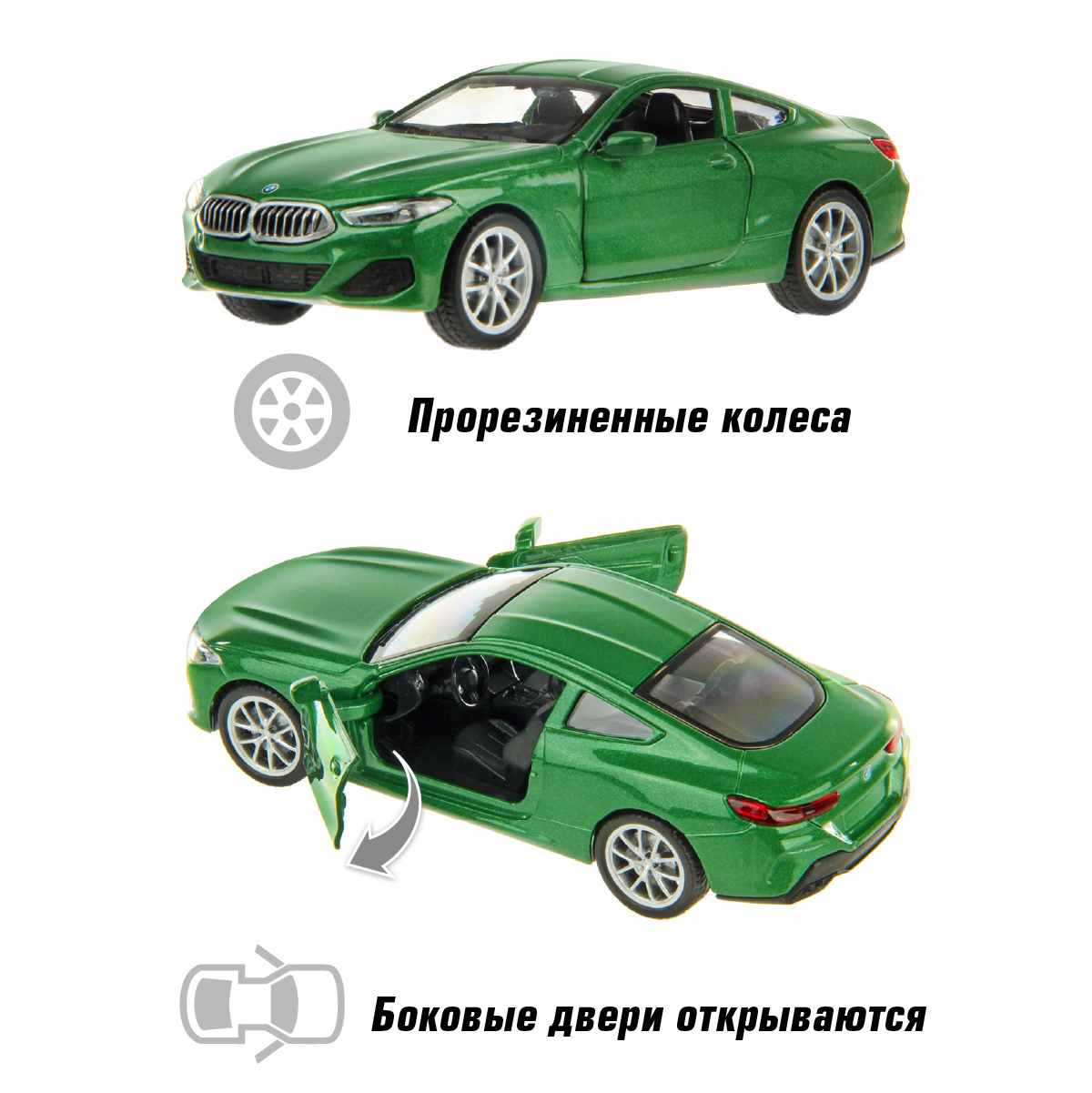 Автомобиль HOFFMANN BMW M850i 1:43 инерционный зеленый 126395 - фото 3