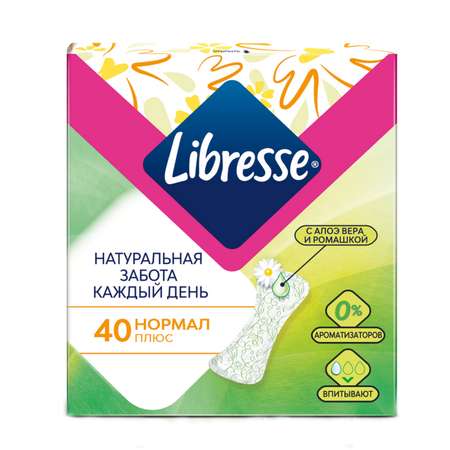 Ежедневные прокладки LIBRESSE Panty Natural Care Normal 40 шт