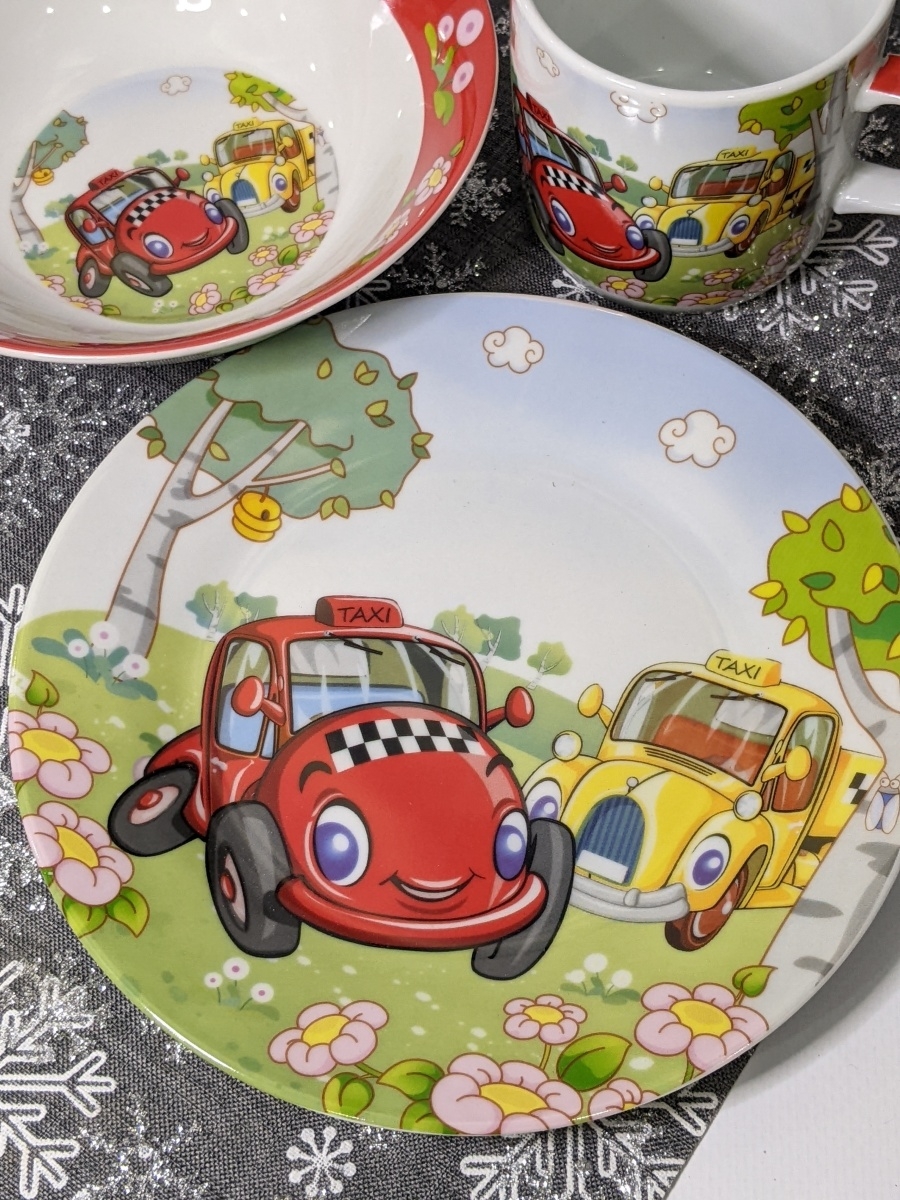Набор детской посуды Daniks Гонки 3 предмета керамика С390 - фото 3