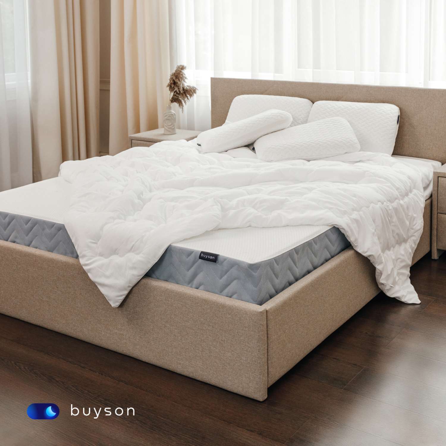 Одеяло buyson BuyRest 200х200 см 2-х спальное всесезонное с наполнителем полиэфир - фото 7