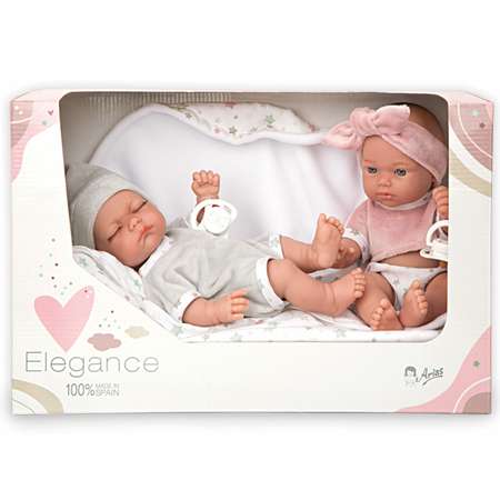 Кукла Arias elegance реборн близнецы с одеждой и одеялом 2 шт 26 см