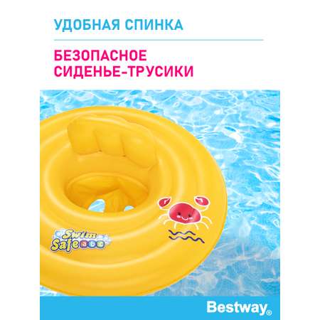 Круг для плавания Bestway надувной с сиденьем и спинкой трехкамерный 69 см