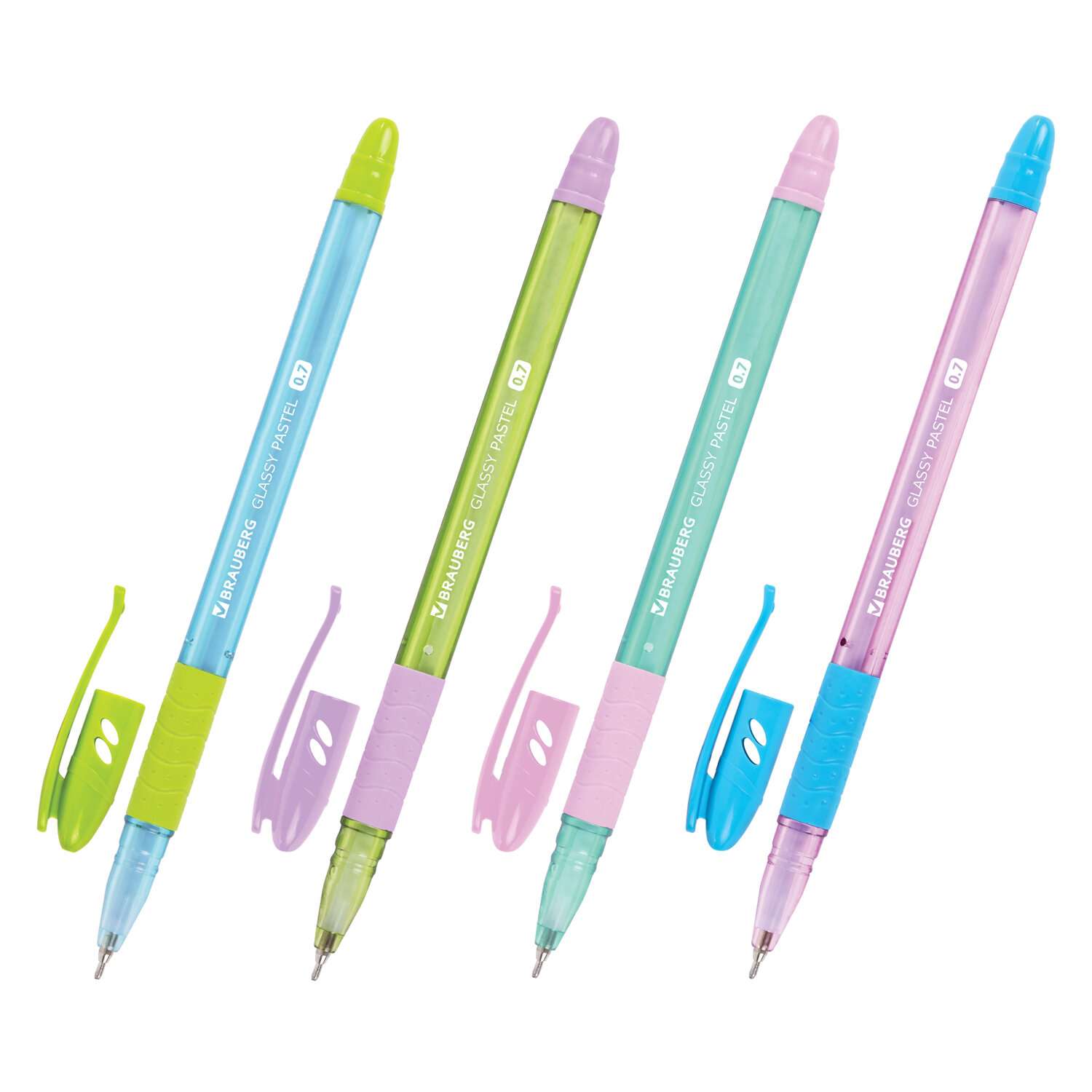 Ручки шариковые Brauberg синие набор 4 штук тонкие для школы - фото 2