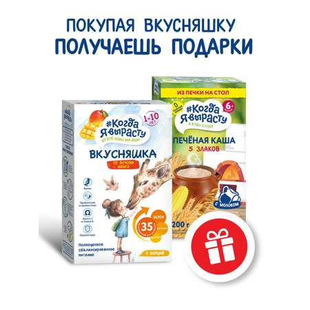 Смесь сухая Когда Я вырасту ВКУСНЯШКА от 1 года манго 300г и КОГДА Я ВЫРАСТУ Каша печёная 5 злаков с 6 мес 200гр