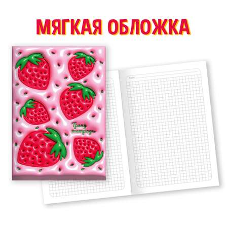 Блокнот Проф-Пресс в клетку 40 листов. Набор из 2 шт. Тренд тетрадь MyArt Клубнички+ананасики