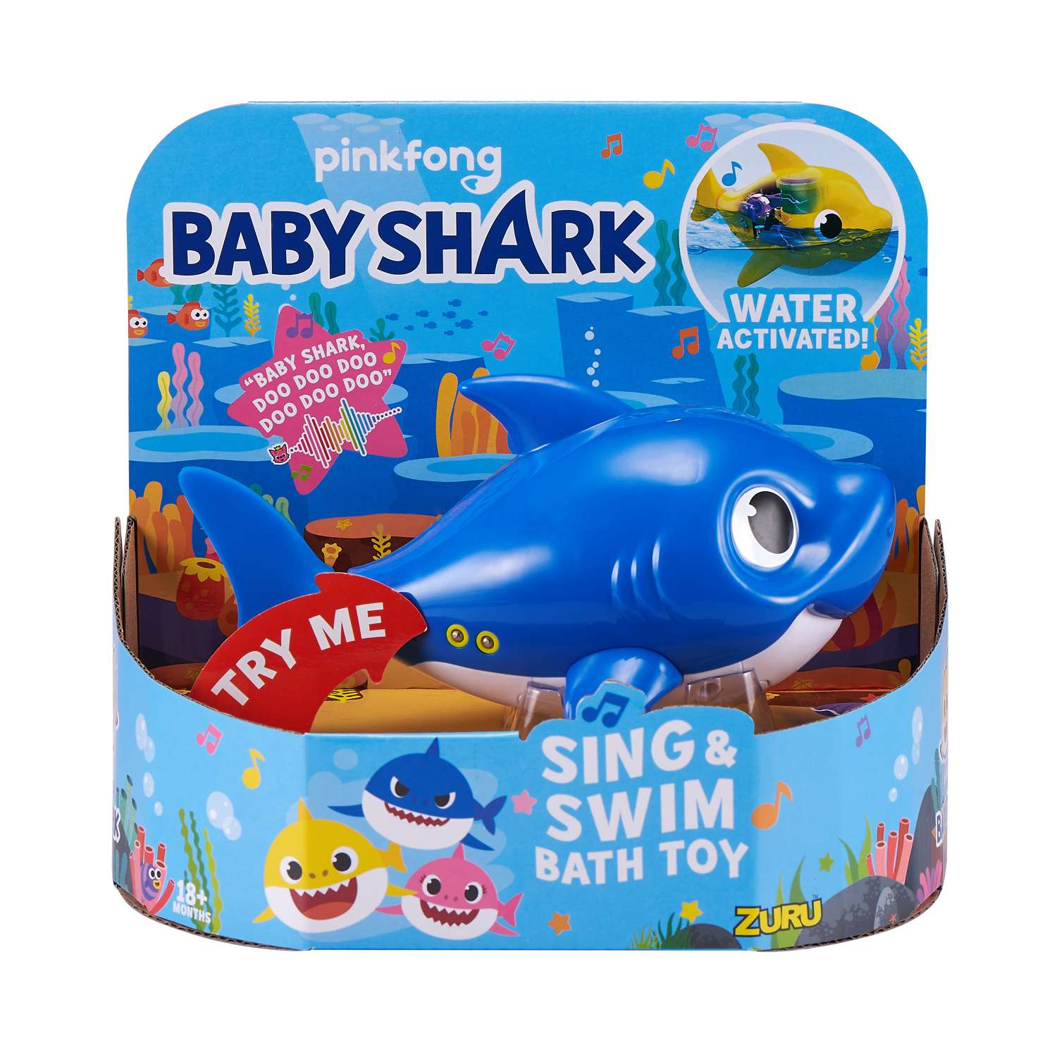 Игрушка для ванной ROBO ALIVE JUNIOR Daddy Shark Голубая 25282B - фото 6