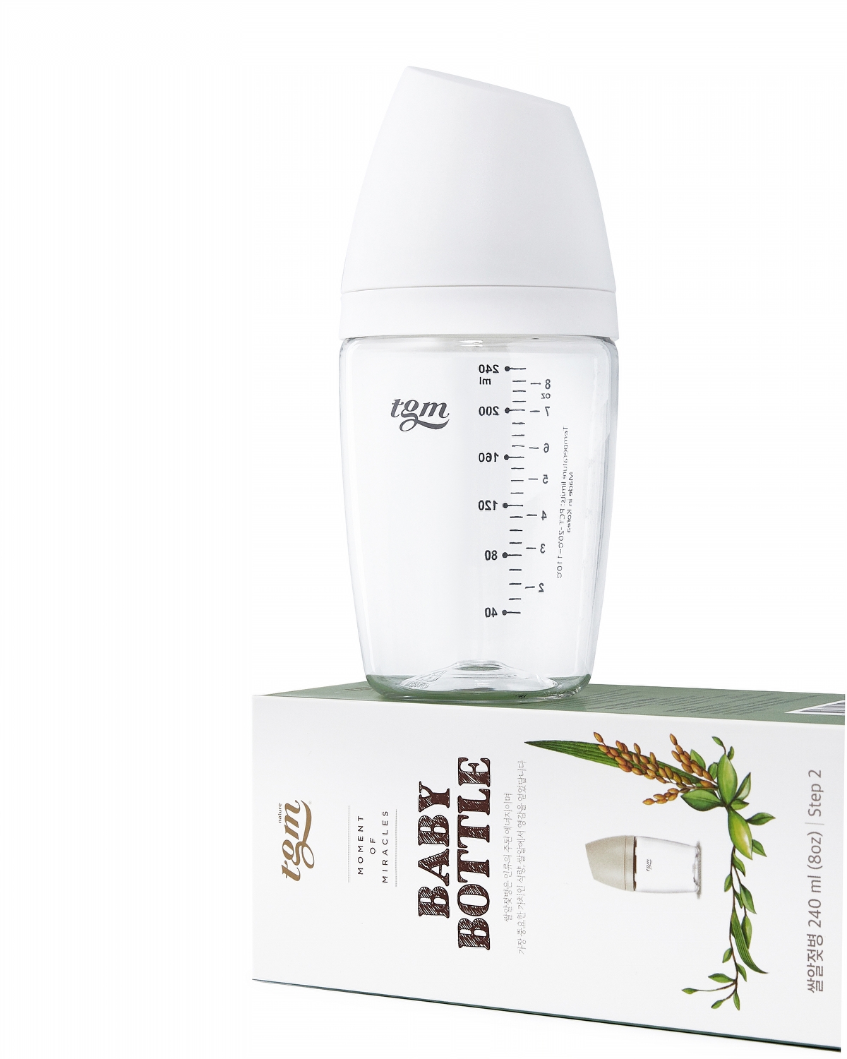 Бутылочка для кормления TGM The Good Mother Rice Grain Tritan антиколиковая 240 мл pure white - фото 7