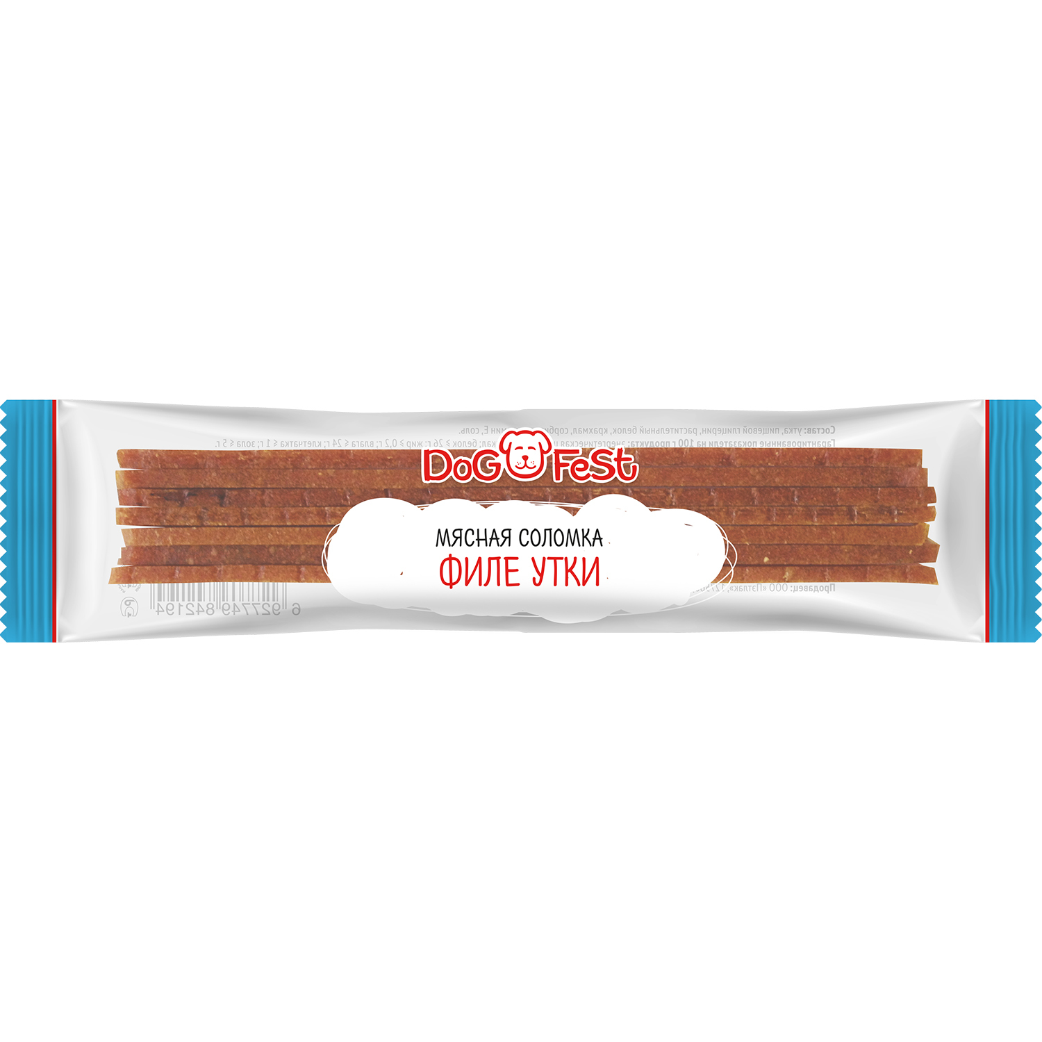 Лакомство для собак DogFest Соломка мясная филе утки 6г - фото 1