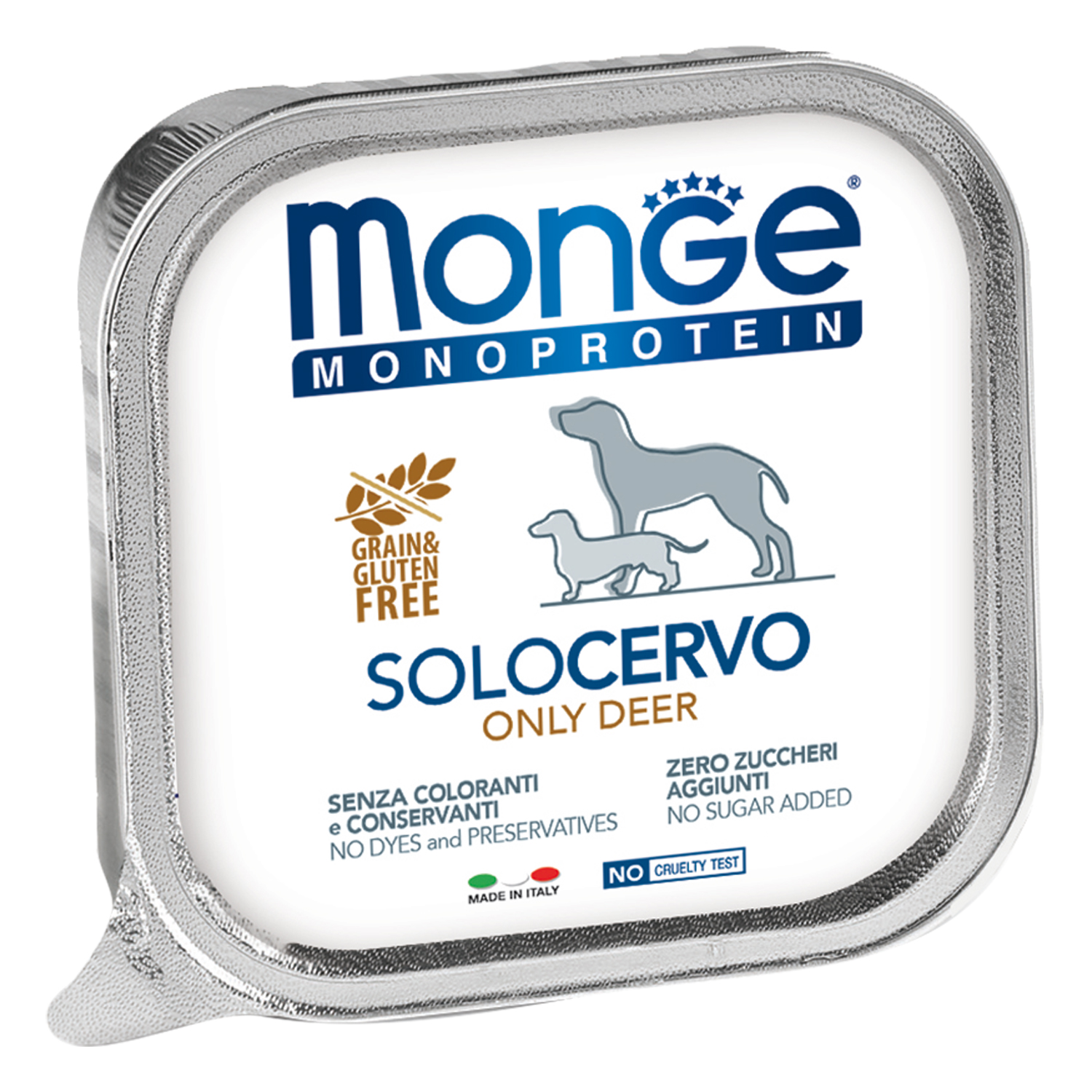 Корм для собак MONGE Dog Monoprotein Solo паштет из оленины консервированный 150г - фото 1