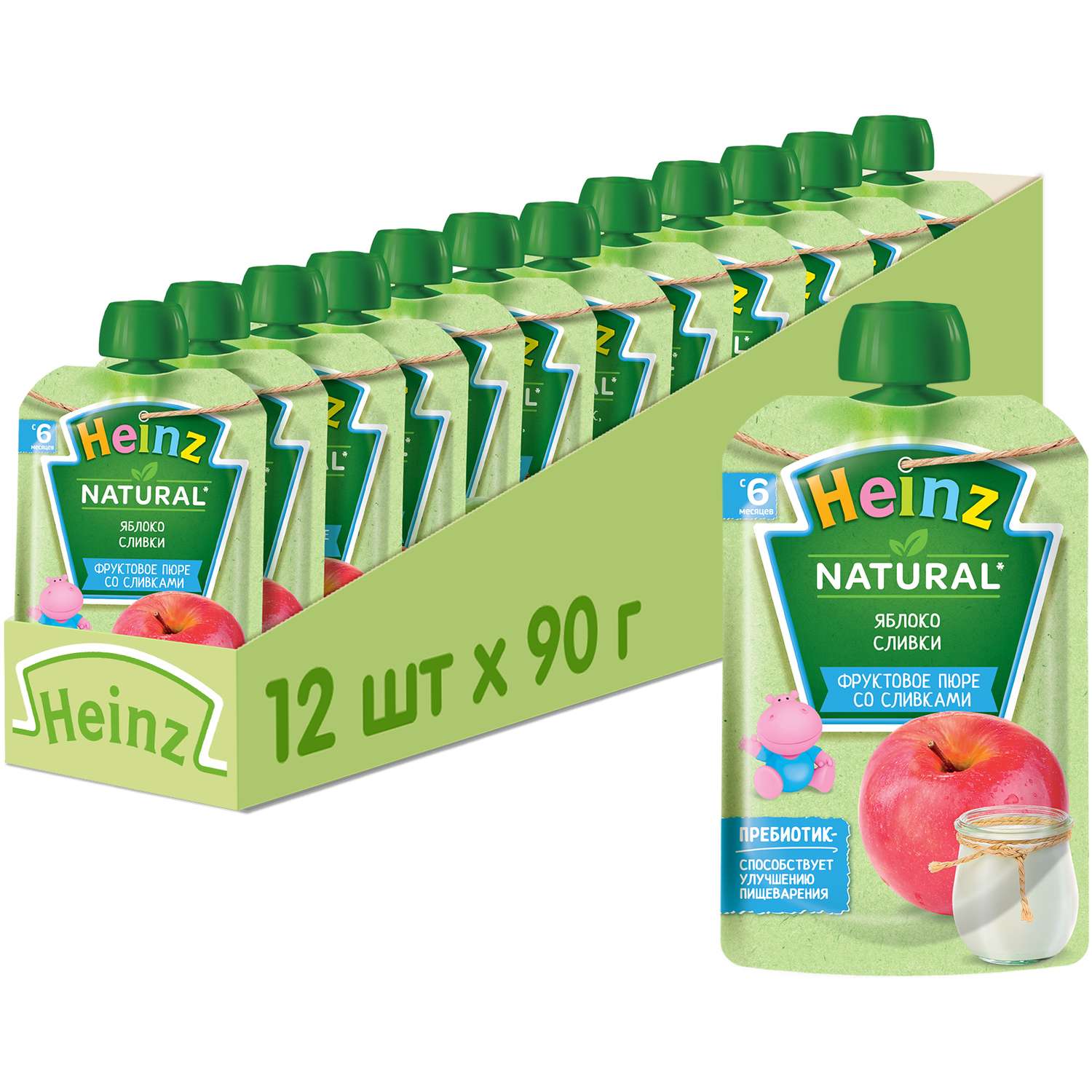 Пюре Heinz яблоко-сливки 90г с 6месяцев - фото 6