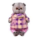 Мягкая игрушка BUDI BASA Кот Басик в пиджаке в сиреневую клетку 25 см BB012