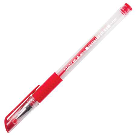Ручки гелевые Staff 12 штук красные
