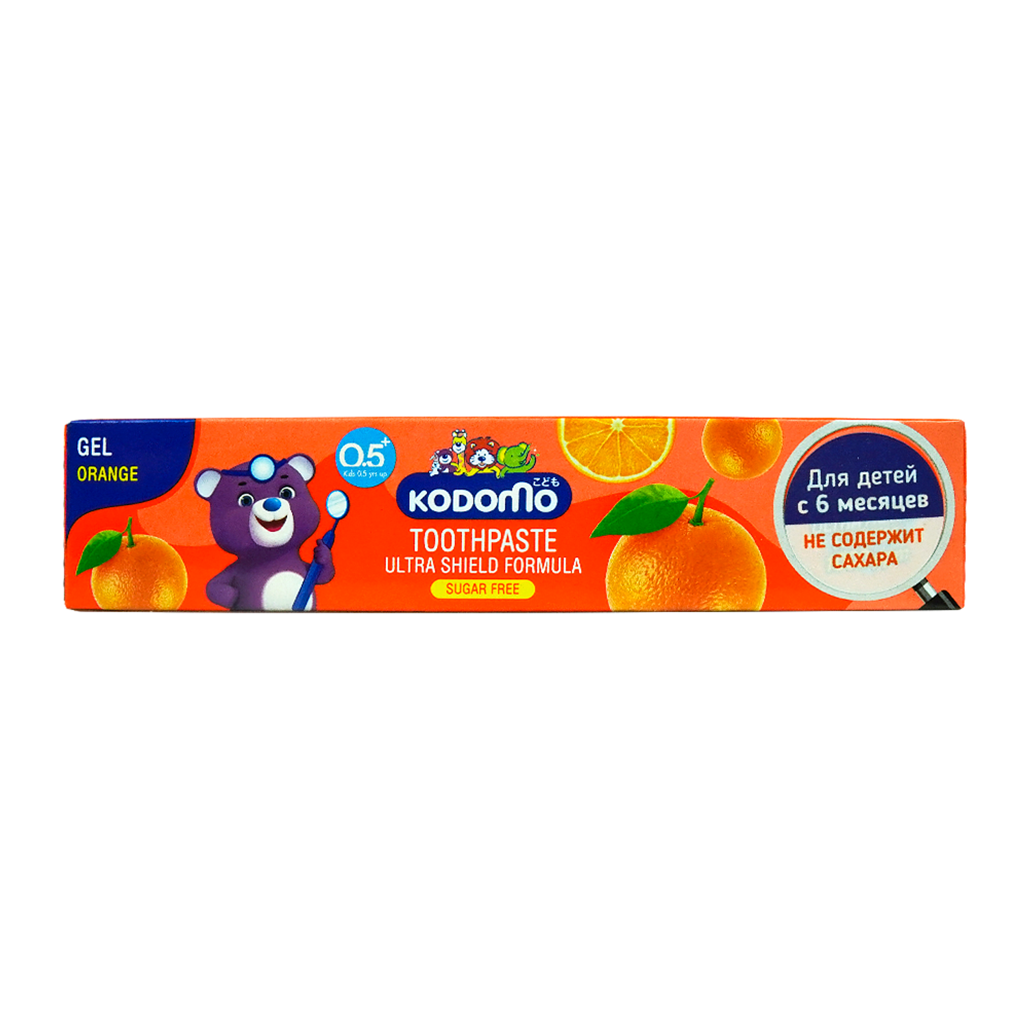 Зубная паста Lion Kodomo гелевая для детей с 6 месяцев с ароматом апельсина 40 г - фото 1