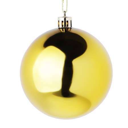 Набор ёлочных шаров Сноубум 4 шт 8 см в тубе фиолетовый золото